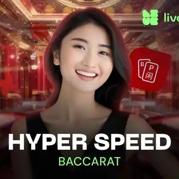 Hyper Speed Baccarat online game logo by Evolution on wolfy.be